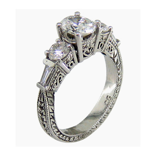 4 of ♦ White Gold - Diamond Ring. #6Z LZEUTT - Click Image to Close