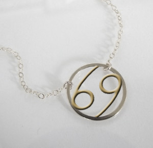 Cancer Zodiac Necklace Sterling Silver with 14K Yellow Gold