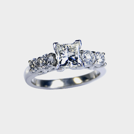 Five of ♦ Platinum/Diamond Ring. #EJZMTT - Click Image to Close