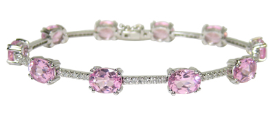 Ace of ♥ Pink Quartz & Diamond Bracelet - Click Image to Close
