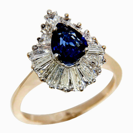 J of ♣ Sapphire & Diamond 2 tone Ring, #JLZUTT - Click Image to Close