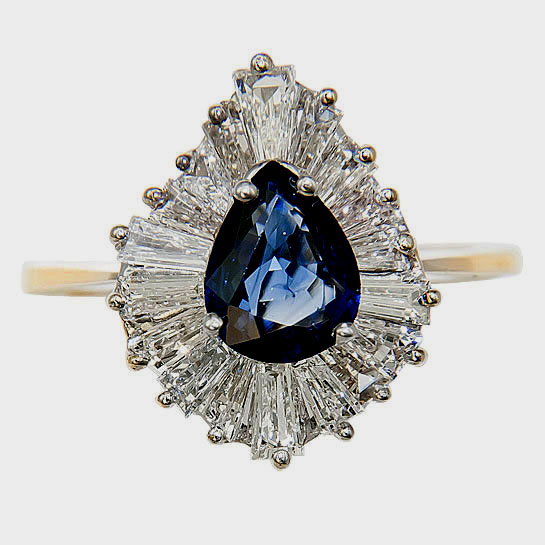J of ♣ Sapphire & Diamond 2 tone Ring, #JLZUTT