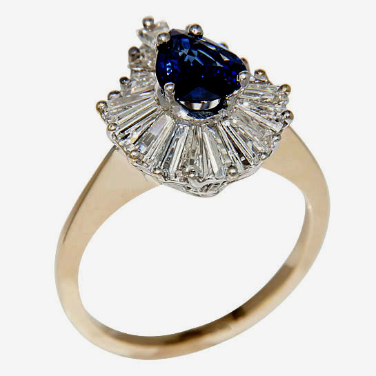 J of ♣ Sapphire & Diamond 2 tone Ring, #JLZUTT - Click Image to Close