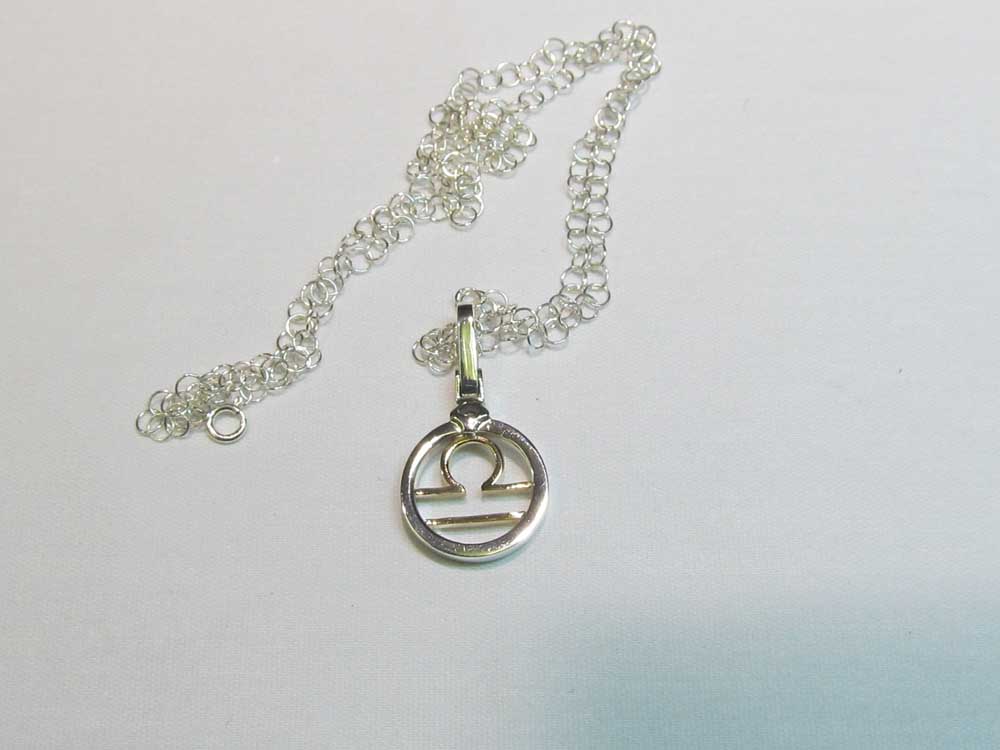 Libra Sterling Silver with 14K Sign - Click Image to Close