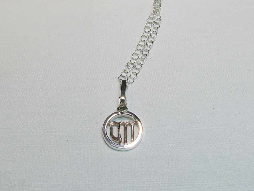 Virgo Sterling Silver with 14K Sign - Click Image to Close