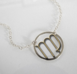 Virgo Zodiac Necklace Sterling Silver with 14K Yellow Gold